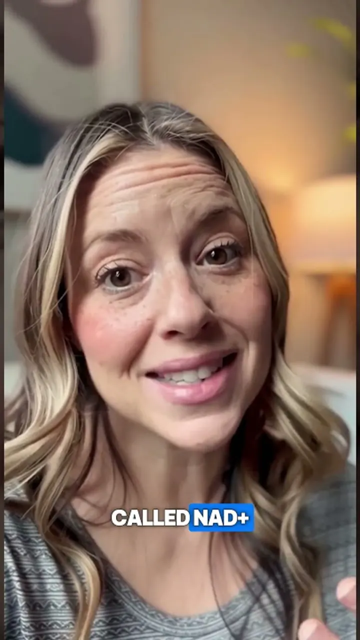 A creator speaking to camera with an on-screen NAD+ caption.